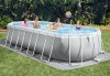Intex 20ft x 10ft x 4ft Prism Metal Frame Oval Swimming Pool with Filter Pump, Ladder, Ground Cloth and Cover #26798