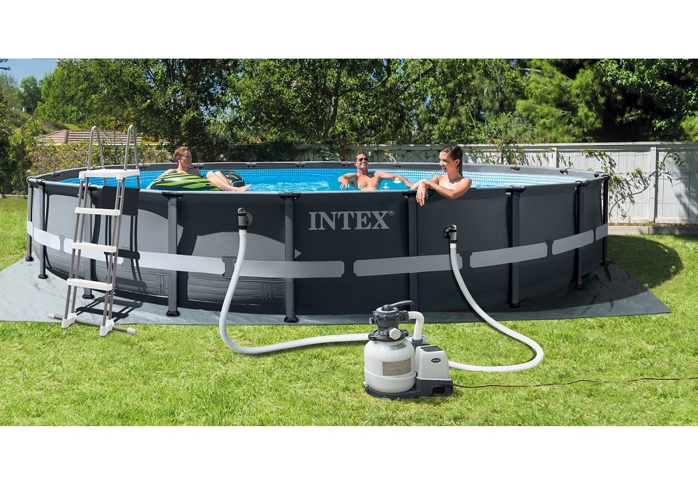 Intex 20ft x 4ft Round Ultra XTR Metal Frame Pool with Sand Filter Pump, Ladder, Ground Cloth and Cover #26334